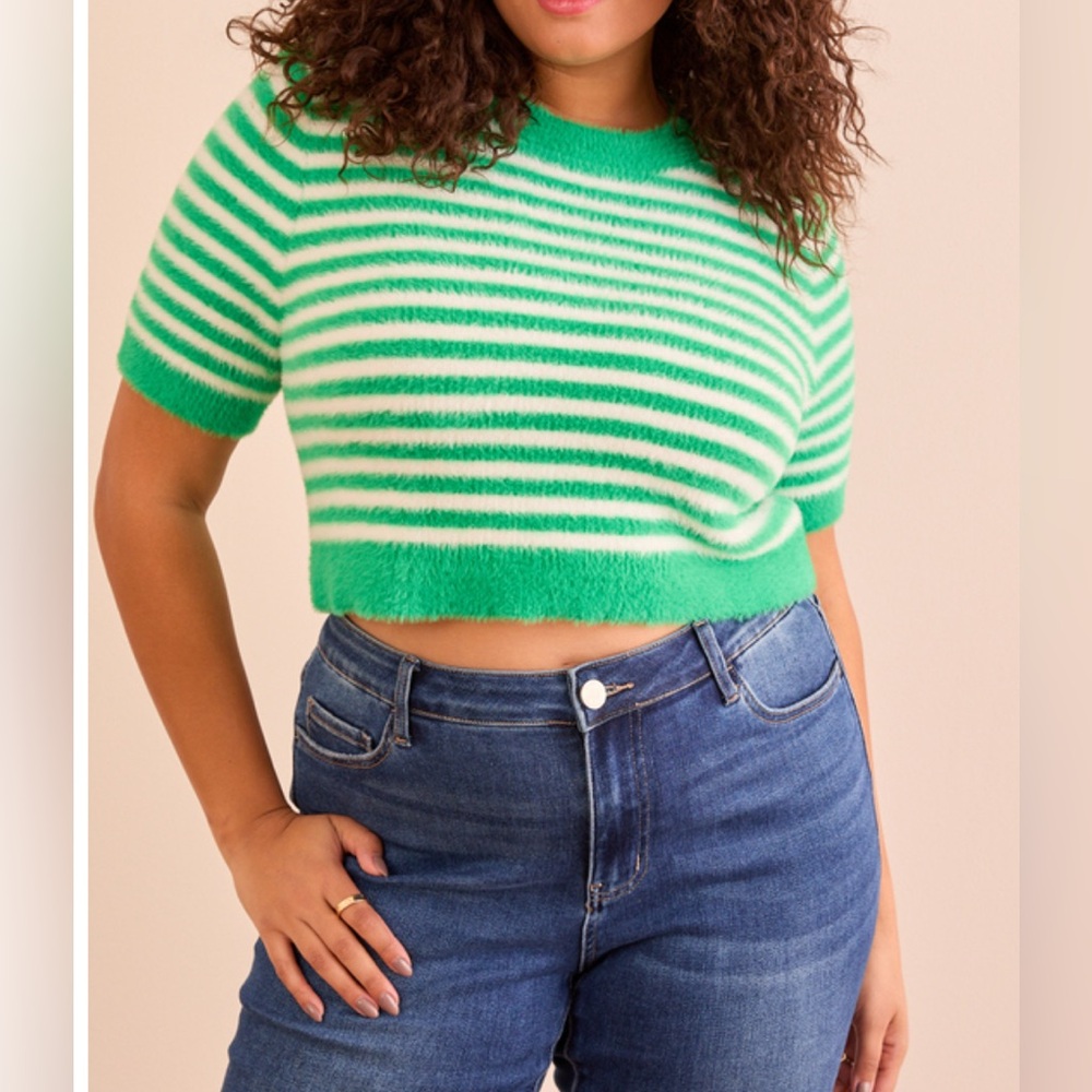 Arula Clarke eyelash cropped striped sweater